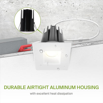 ASD Lighting LED Downlight Square 1inch 7W 120V Triac 2700/3000/3500/4000/5000K White ETL Energy Star