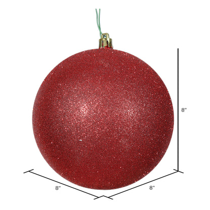 Vickerman 8" Red Glitter Ball Ornament
