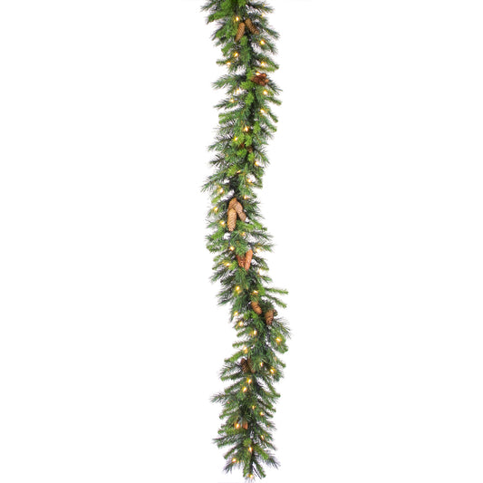 Vickerman 50' Cheyenne Artificial Christmas Garland Warm White LED Lights