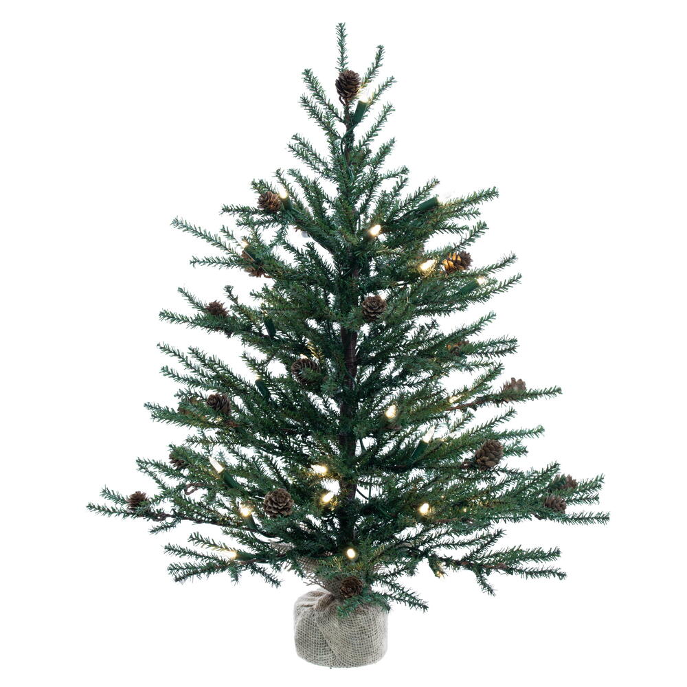 Vickerman 24" Carmel Pine Artificial Christmas Tree Warm White Dura-lit LED Lights