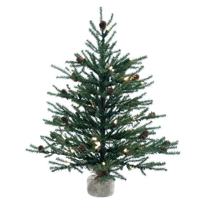 Vickerman 24" Carmel Pine Artificial Christmas Tree Warm White Dura-lit LED Lights