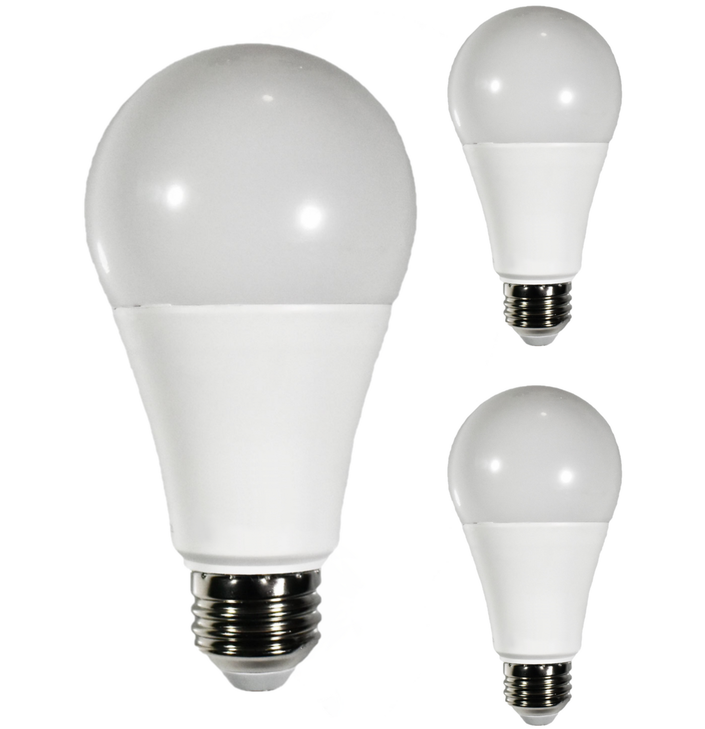 Damar A21 LED Light Bulb 17W 2000 Lumen E26 Medium Base 4000K Cool White For Home Living Room Bedroom Office Garage Warehouse Garden Light Bulb 120-277V CRI80 220° Beam Angle White Finish Pack of 3