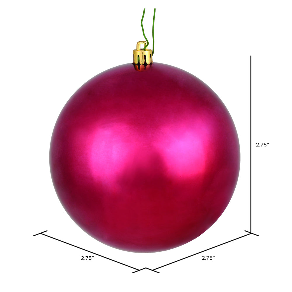 Vickerman 2.75" Berry Red Shiny Ball Ornament 12 per Bag