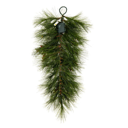 Vickerman 30" Frosted Artificial Christmas TearDrop with Red Berries Frosted Foliage and Battery Operated Lights