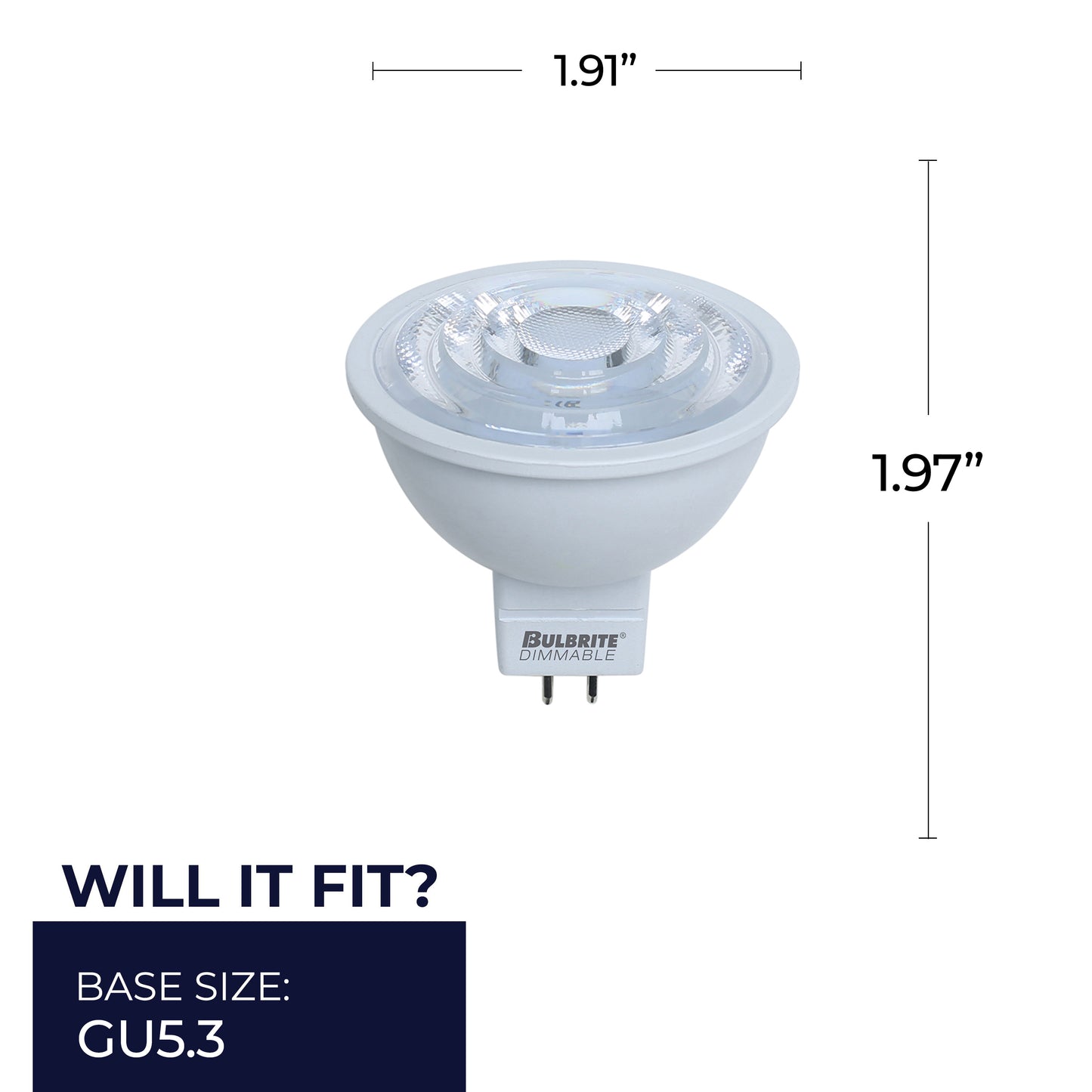 Bulbrite 771088 LED 7 Watt MR16 Light Bulb with a GU5.3 Base - 3000K (Soft White Light) 570 Lumens