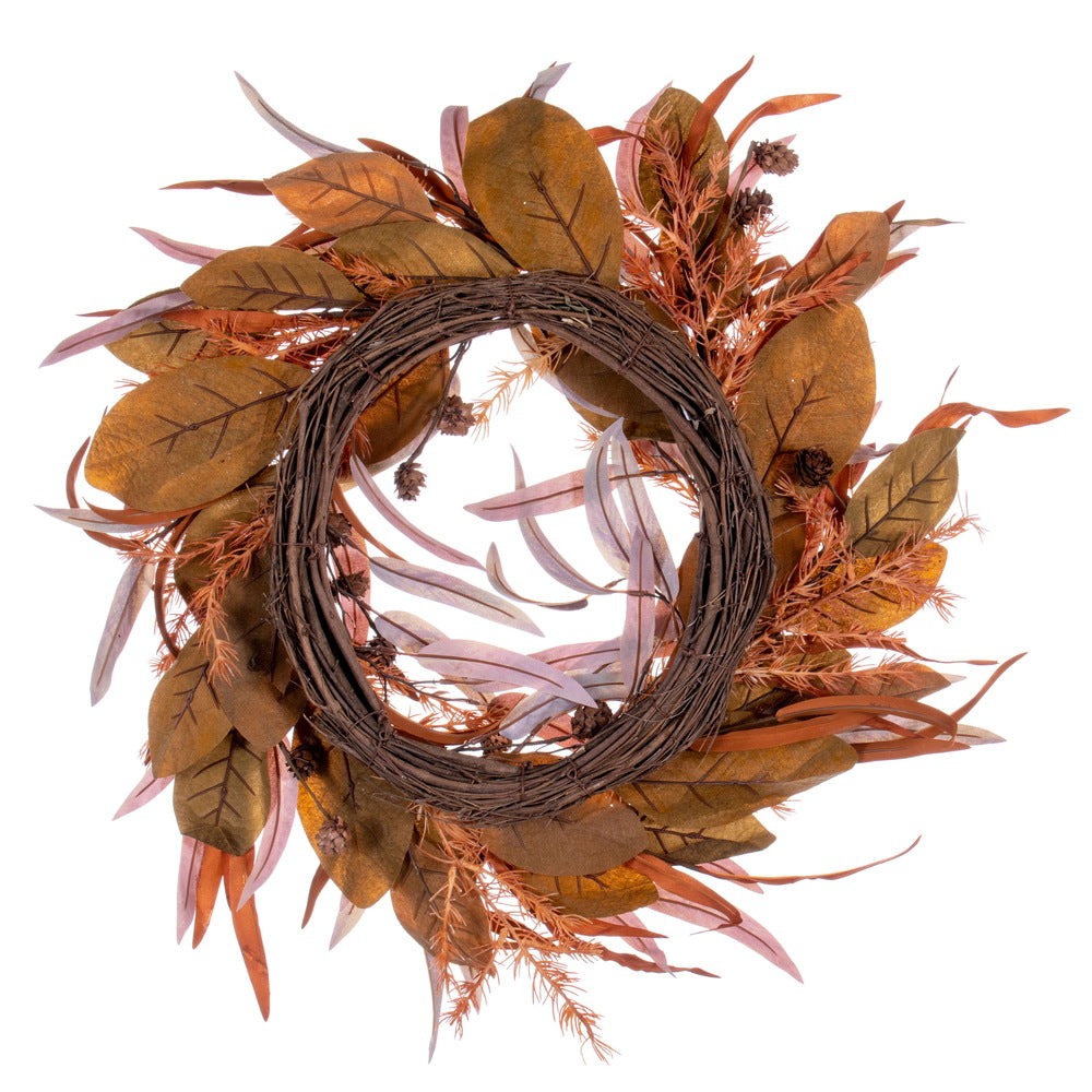 Vickerman 22" Cream Red Artificial Leaf Wreath.