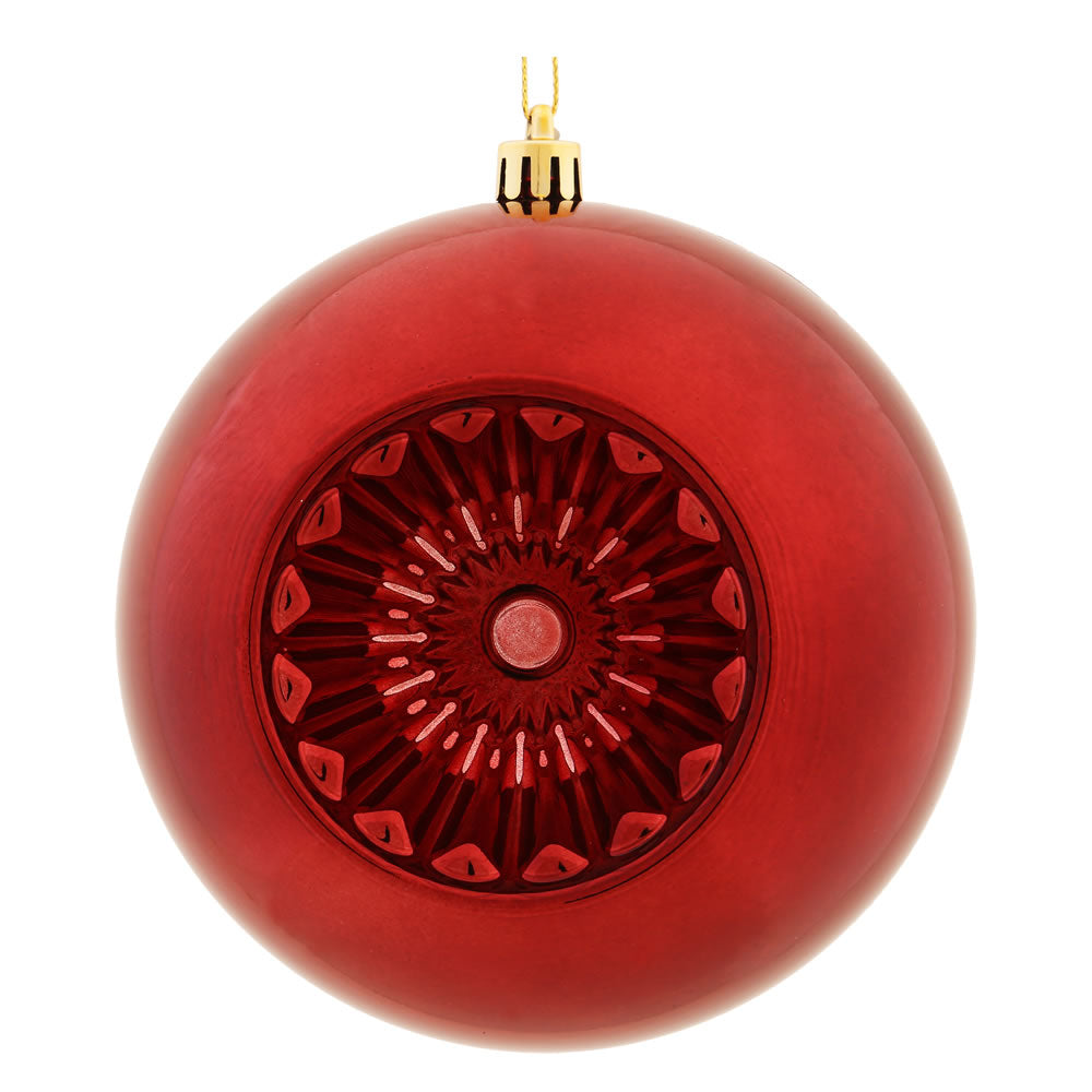 Vickerman 4.75" Burgundy Shiny Star Brite Ball Ornament 4 per Bag
