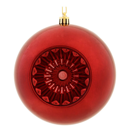 Vickerman 4.75" Burgundy Shiny Star Brite Ball Ornament 4 per Bag