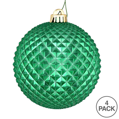 Vickerman 6" Seafoam Green Durian Glitter Ball Ornament 4 per Bag