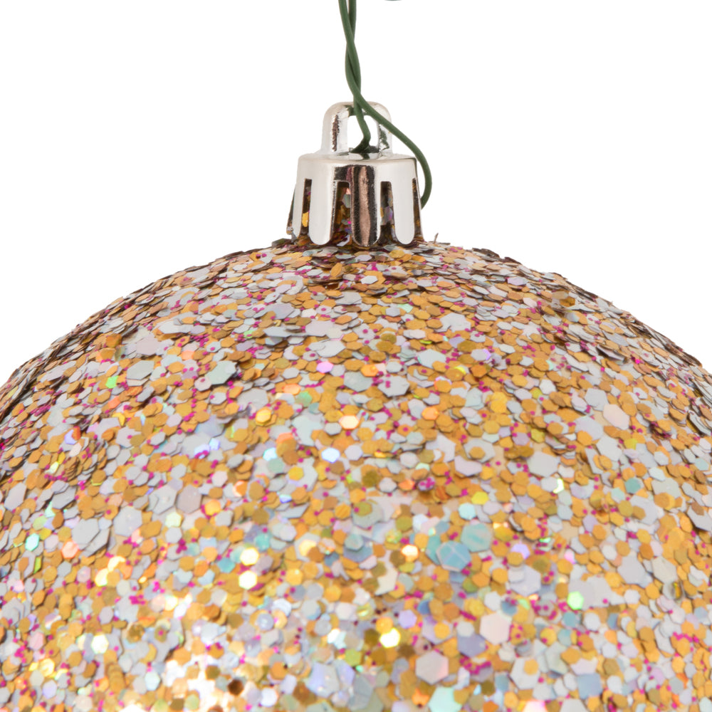 Vickerman 4" Multi-color Sequin Glitter Ball Christmas Ornament 6 Pieces per bag