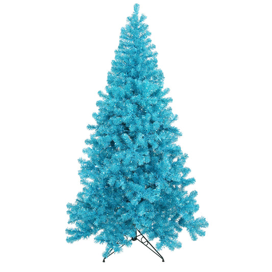 Vickerman 9' Sky Blue Artificial Christmas Tree Teal Dura-lit LED Lights.