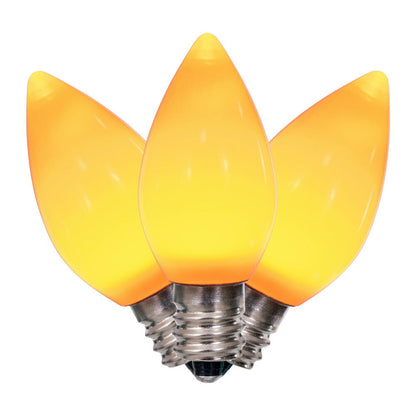 Vickerman C7 Ceramic LED Orange Bulb  Nickel Base 120V .6 Watts  3 diodes 25 Bulbs per bag