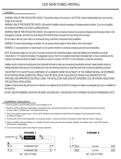 Damar- 6Ft T8 LED Tube Light Bulb Type B Ballast Bypass Single End 30W 4200 Lumens 6500K Daylight R17D Base with Rotating Ends 120-277VAC Pack of 10- Fluorescent Replacement for Garage Workshop