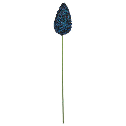 Vickerman 24" x 7" Midnight Blue Matte Glitter Pinecone Aritificial Christmas Stick 4 per set