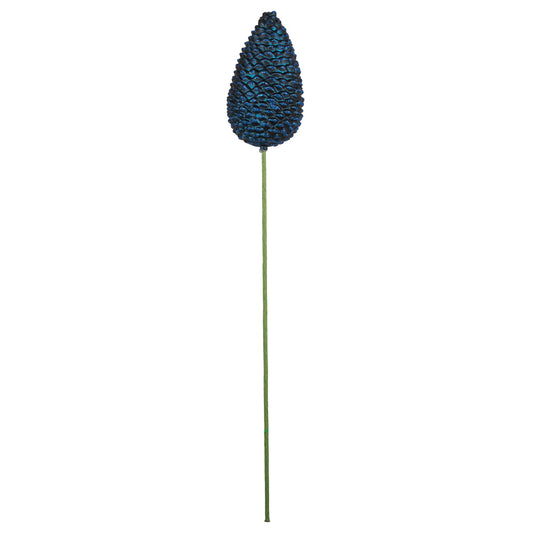 Vickerman 24" x 7" Midnight Blue Matte Glitter Pinecone Aritificial Christmas Stick 4 per set