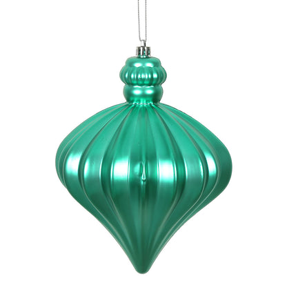 Vickerman 6" Teal Matte Onion Drop Christmas Ornament 4 per pack
