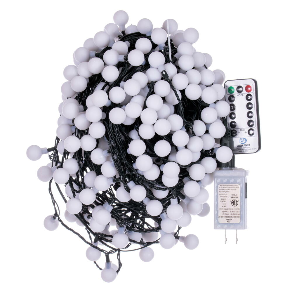 Vickerman 400 Light Multicolor LED Indoor/Outdoor 8 Function Cherry Light Set with Remote Control.