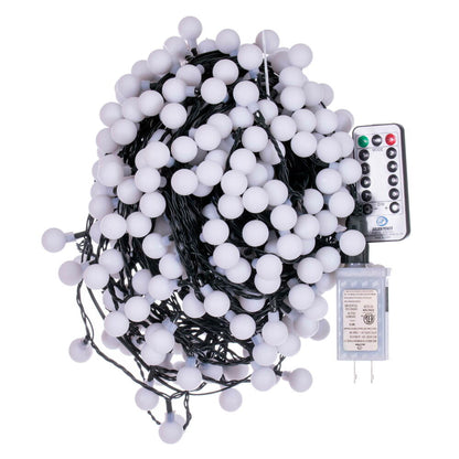 Vickerman 400 Light Multicolor LED Indoor/Outdoor 8 Function Cherry Light Set with Remote Control.