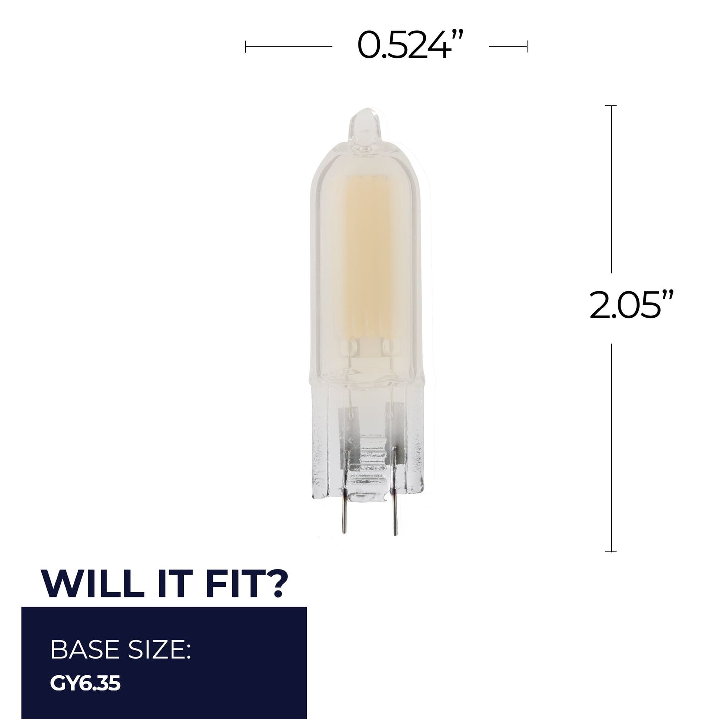 Bulbrite 862043 LED Filament Pack of (4) 1.8 Watt Dimmable T5 Light Bulb with Frost Glass Finish and (GY6.35) Base - 2700K (Warm White Light), 140 Lumens