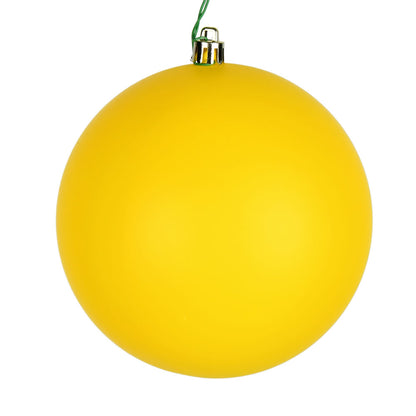Vickerman 4.75" Yellow Matte Ball Ornament 4 per Bag