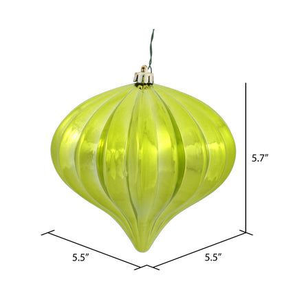 Vickerman 5.7" Lime Shiny Onion Christmas Ornament UV treated Set of 3