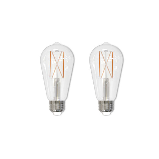 BULBRITE (Pack of 2) LED 8.5 Watt Vintage Edison Dimmable ST18 Medium (E26) LED Bulbs - 850 Lumens, 3000K, and 90CRI