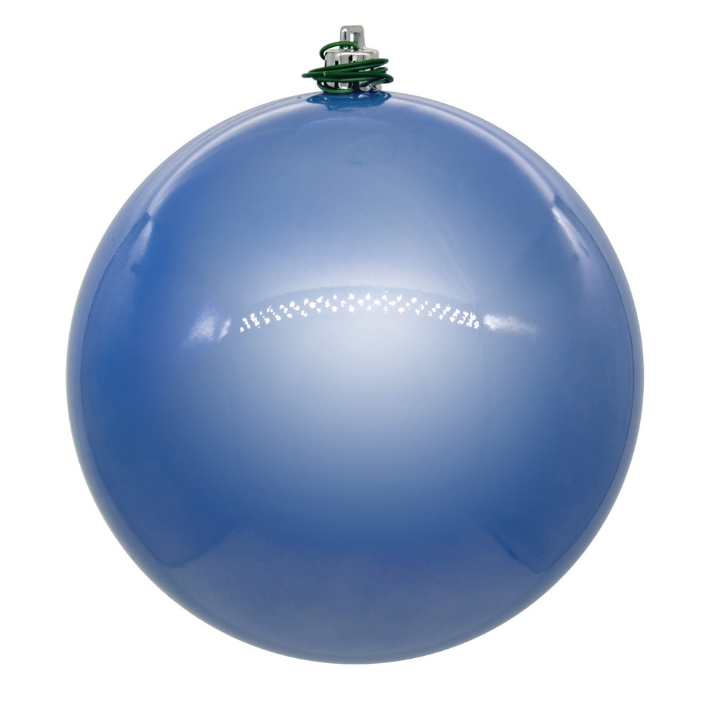 Vickerman 4" Periwinkle Pearl UV Drilled Ball Ornament 6 per bag.