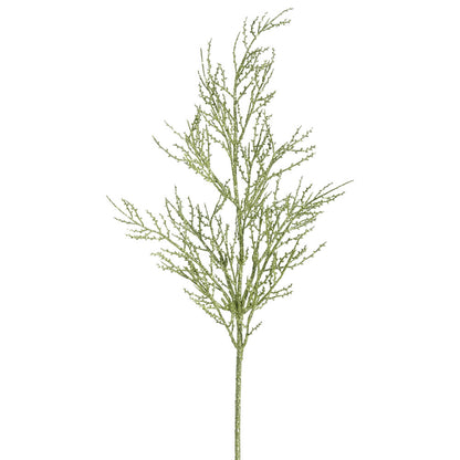 Vickerman 28" Lime Onoclea Glitter Wild Huck Artificial Christmas Spray. Includes 6 sprays per pack.