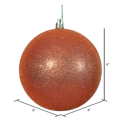 Vickerman 8" Burnished Orange Glitter Ball Ornament