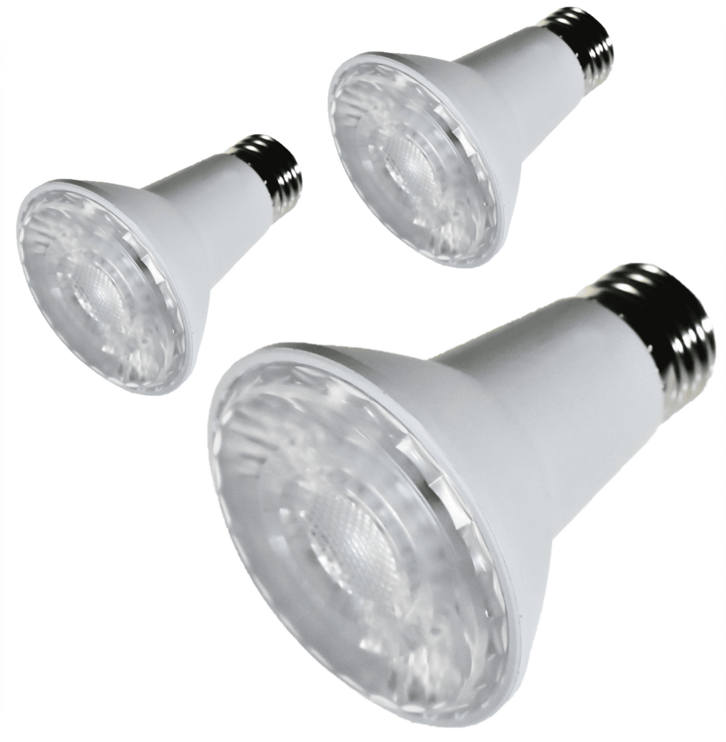 Damar PAR20 LED Long Neck Flood Light Bulb 5W 500 Lumen E26 Medium Base 4000K Cool White Ideal for Track & Recessed Spot Light Bulbs 120V 25° Beam Angle White Finish Pack of 3