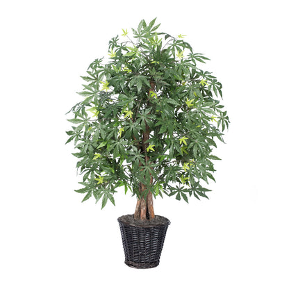 Vickerman 4' Artificial Japanese Maple Extra Full Bush Rattan Basket