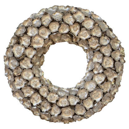 Vickerman 20" Champagne Coco Flower Wreath Dried