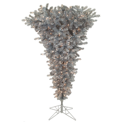 Vickerman 5.5' Silver Upside Down Artificial Christmas Tree Clear Dura-lit Incandescent Lights