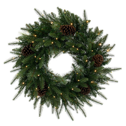 26" Mixed Balsam Pine Wreath B/O 50WW