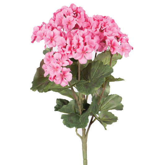 Vickerman 18" Artificial Coral Geranium Bush 4 per Pack.