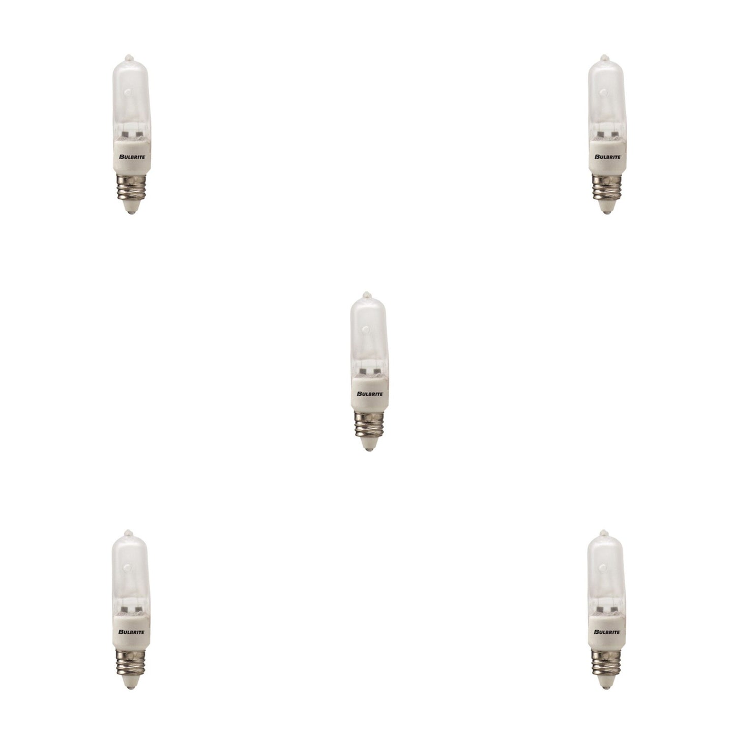 BULBRITE HALOGEN T4 MINI-CANDELABRA SCREW (E11) 75W DIMMABLE LIGHT BULB 2900K/SOFT WHITE 5PK (610072)