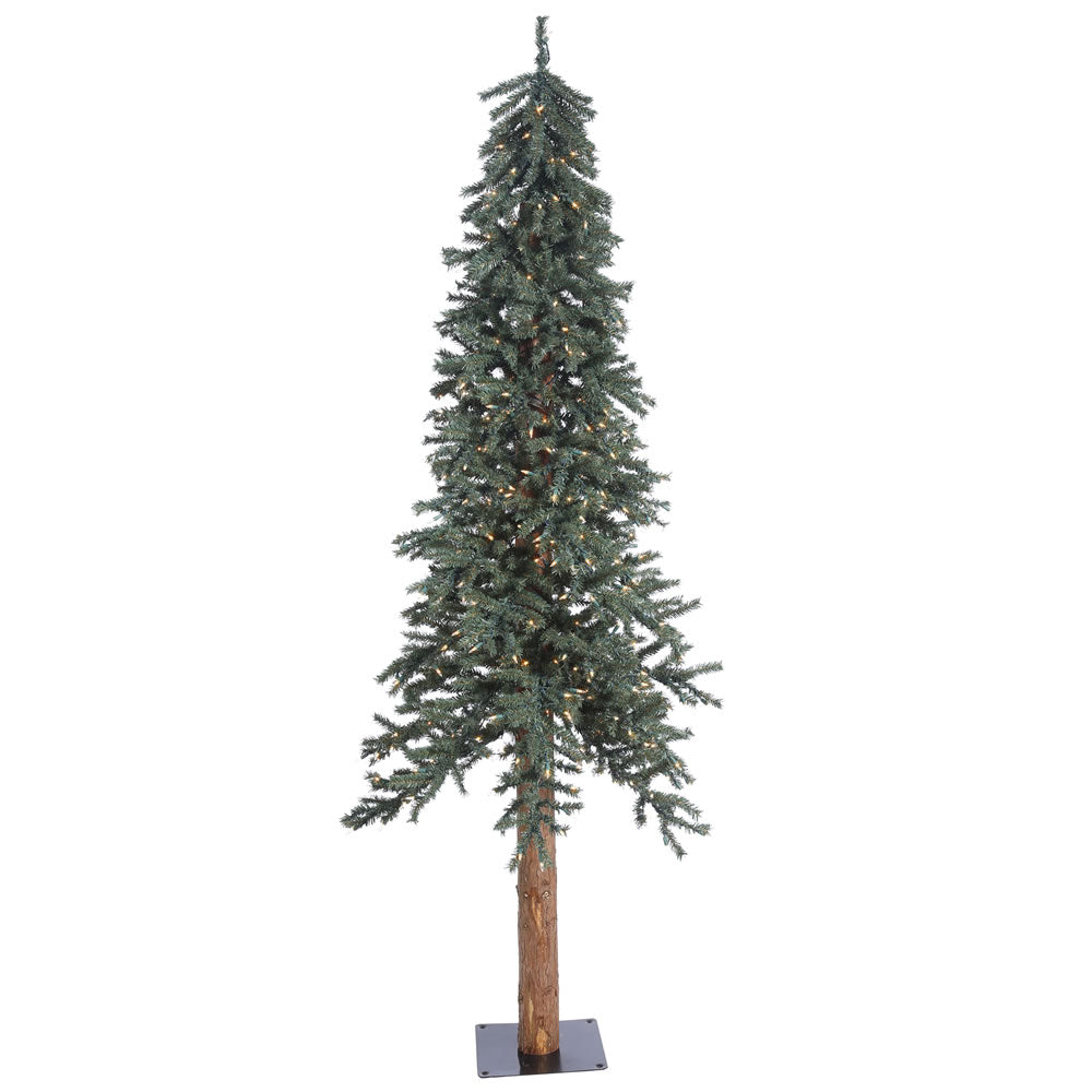 Vickerman 7' Natural Bark Alpine Artificial Christmas Tree Warm White Dura-lit LED Lights