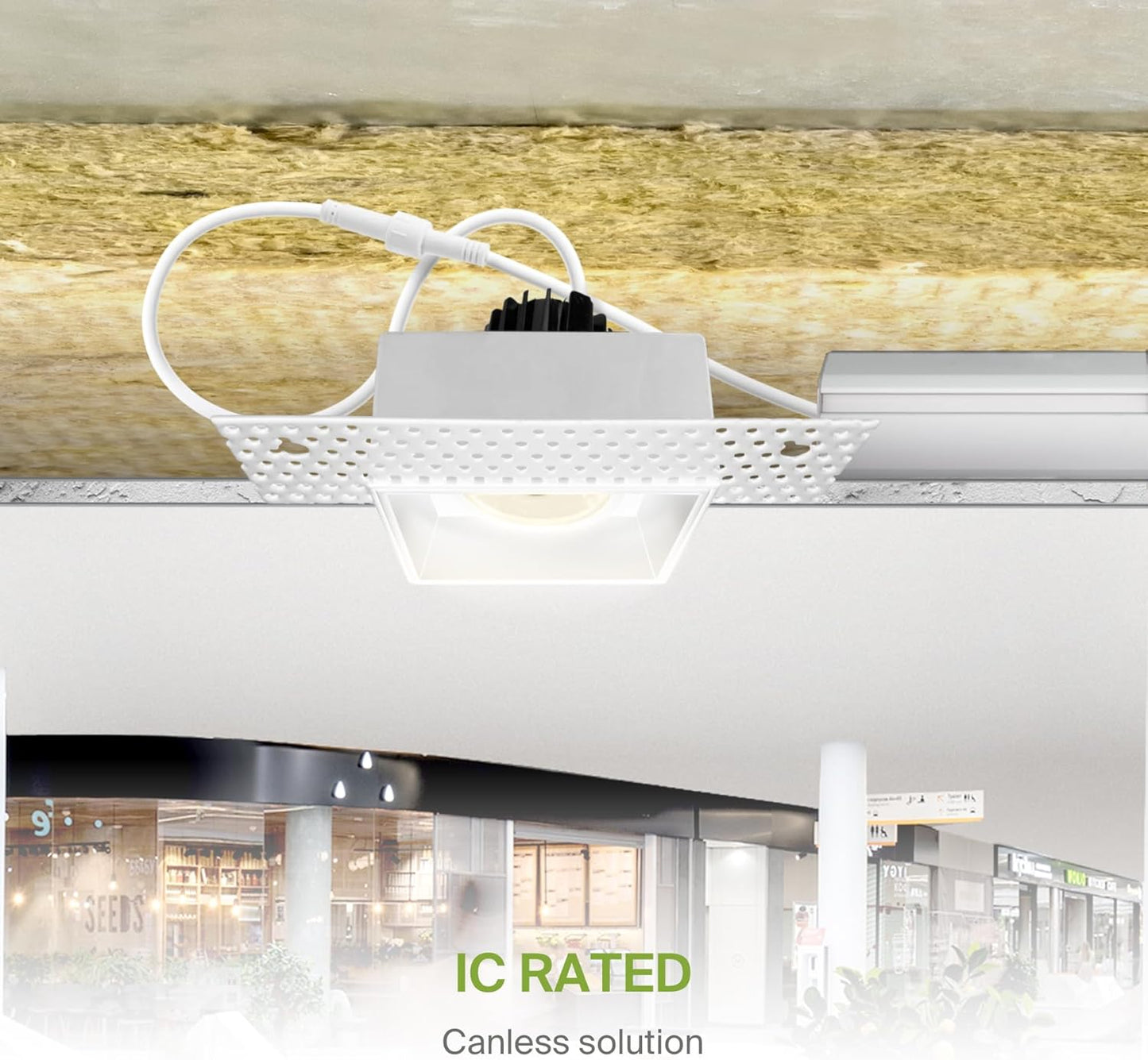ASD Lighting LED Trimless Downlight Gimbal Square 2inch 8W 120V Triac 2700/3000/3500/4000/5000K White ETL