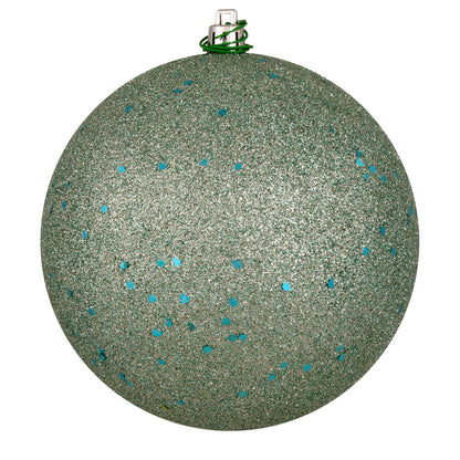 Vickerman 6" Frosty Mint Sequin Ball Ornament 4 per Bag