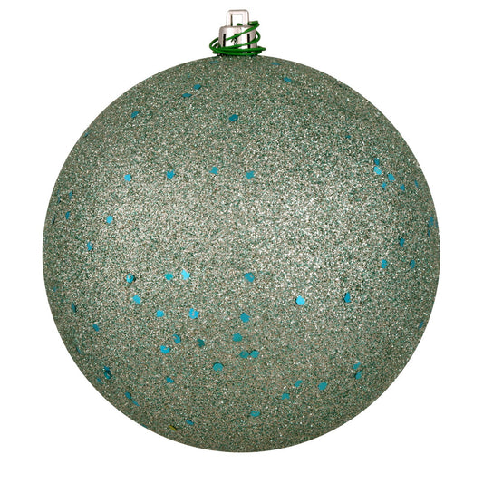 Vickerman 6" Frosty Mint Sequin Ball Ornament 4 per Bag