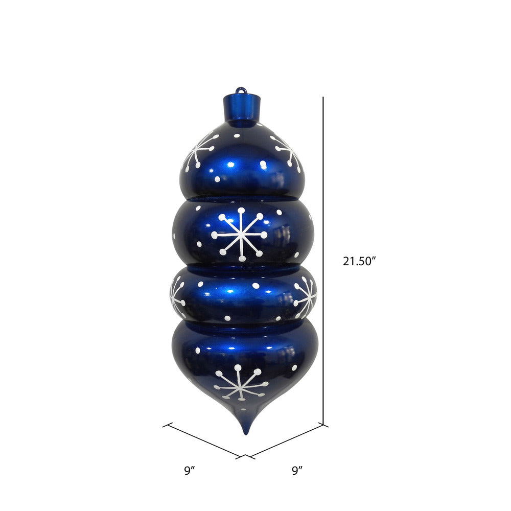 Vickerman 21.5" Blue Candy Droplet White Snowflake Christmas Ornament