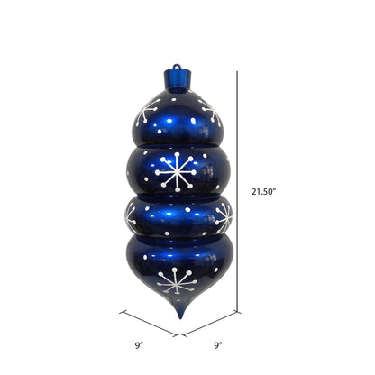 Vickerman 21.5" Blue Candy Droplet White Snowflake Christmas Ornament