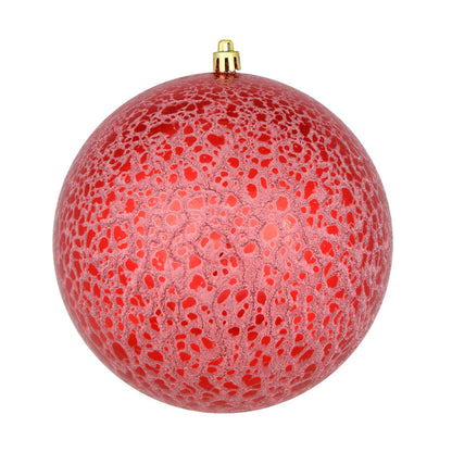 Vickerman 4" Red Crackle Ball Ornament 6 per Bag