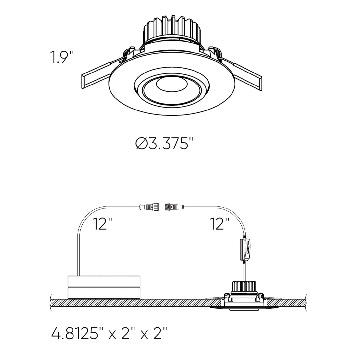 Dals Lighting 3"-4" Round Scope Gimbal Recessed Light - 5CCT Selectable - 120V,120|277|347V