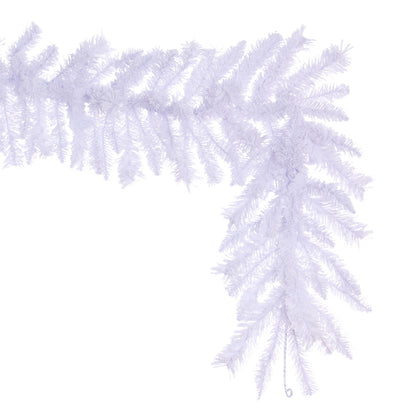 Vickerman 9' x 14" Flocked White Garland with 216 PVC Tips Unlit