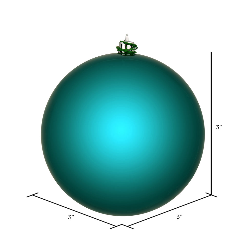 Vickerman 3" Dark Teal Shiny Ball Ornament 12 per Bag