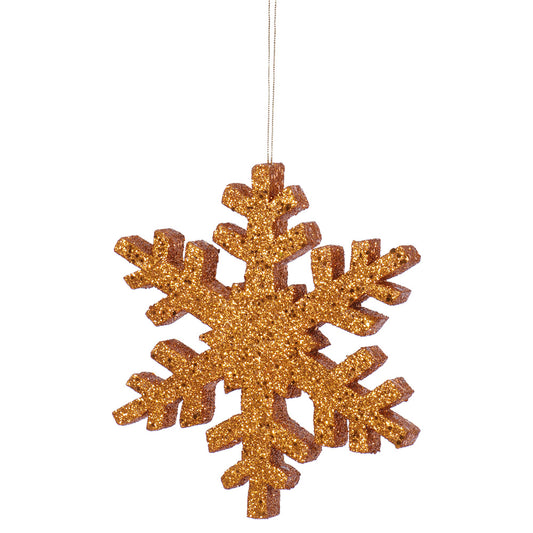 Vickerman 8" Rose Gold Glitter Snowflake Christmas Ornament