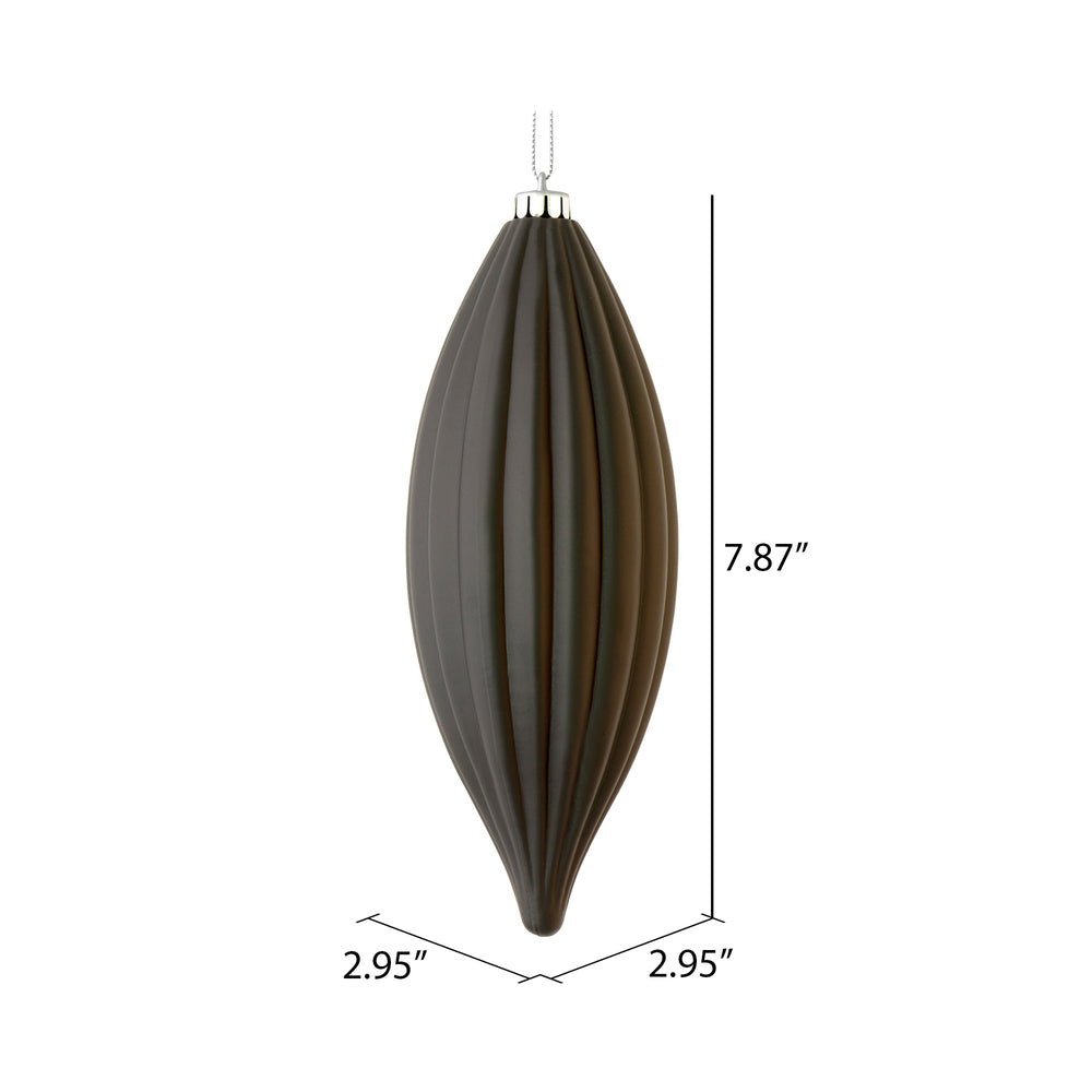 Vickerman 8" Black Matte Line Finial Ornament Pack of 4