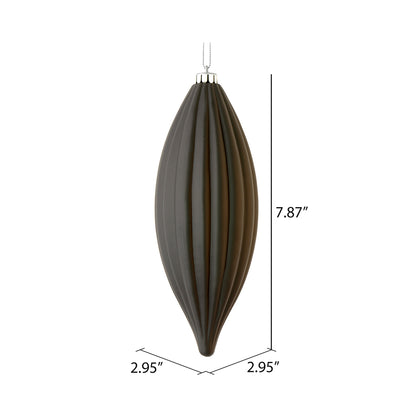 Vickerman 8" Black Matte Line Finial Ornament Pack of 4