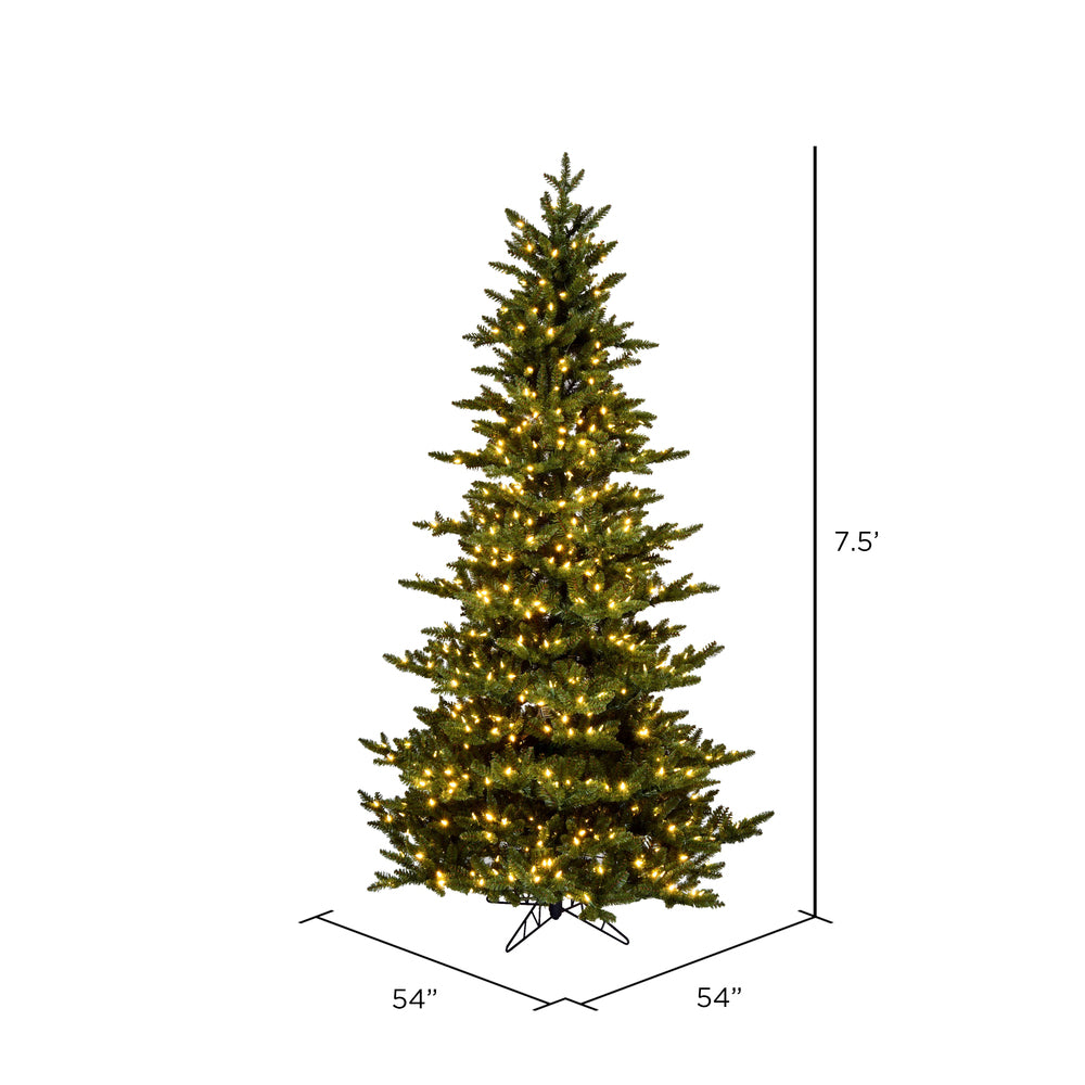Vickerman 7.5' x 54" Natural Fraser Fir Artificial Christmas Tree Warm White Dura-lit LED Lights